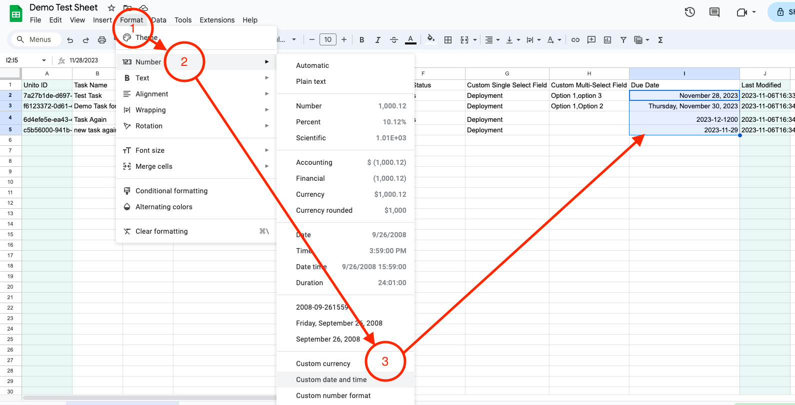 Date Time Format In Google Sheets